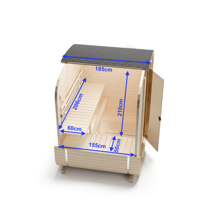 Quadro szauna 185cm Modell 1QL - Image 3
