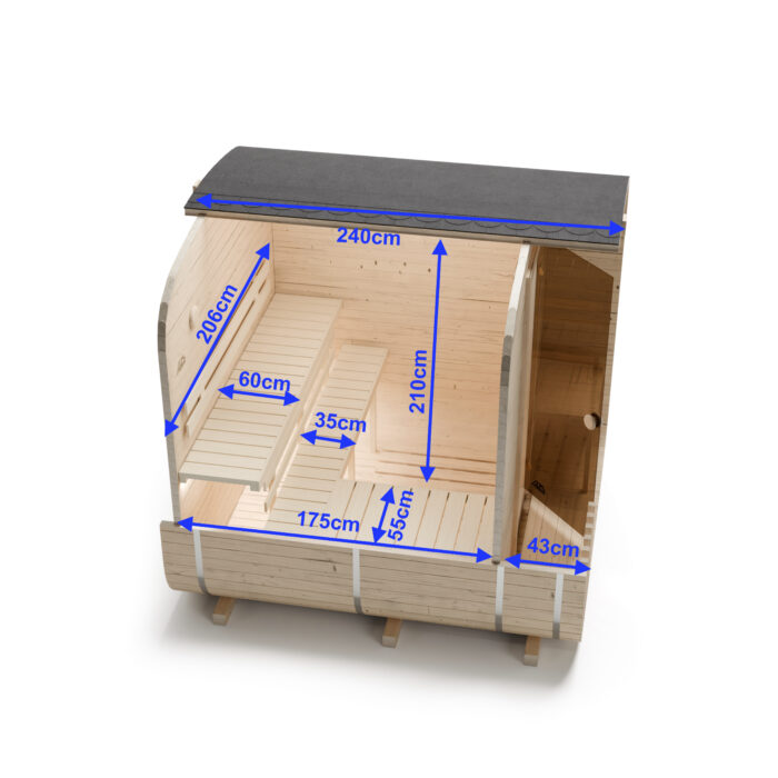 Quadro szauna 240cm Modell 2QL - Image 3
